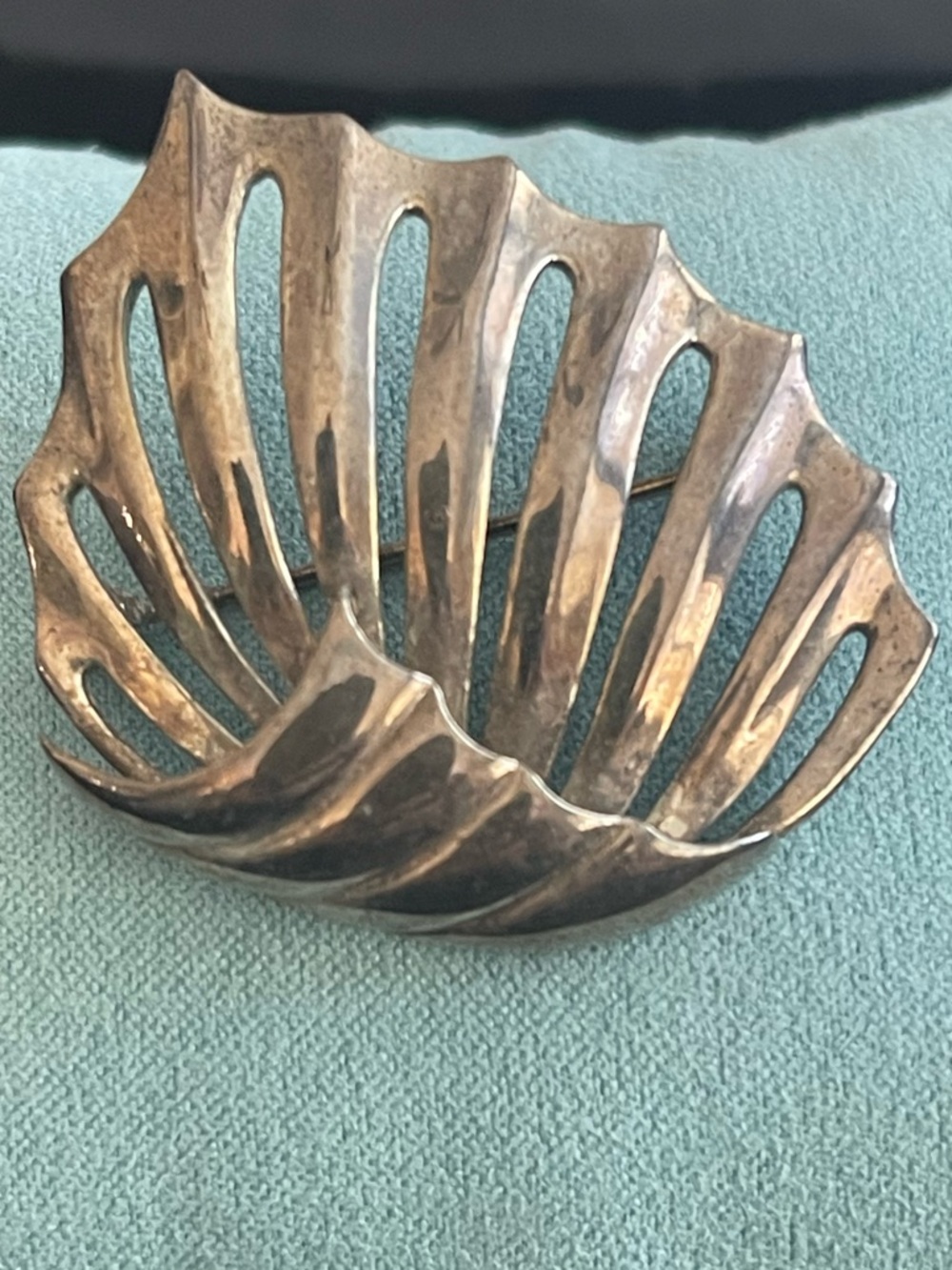 Silver-Tone Openwork Shell Brooch - Women's Jewelry